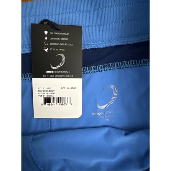 Zero Restriction Ecom Men's Two-Tone Blue Shorts  Size XXL- NWT - Picture 5 of 7